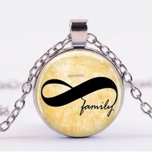 Family Infinity Cabochon Necklace